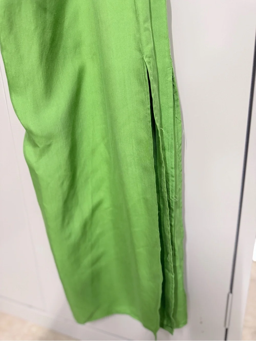 Michael Kors Bright Green Strapless Tiered Maxi Dress